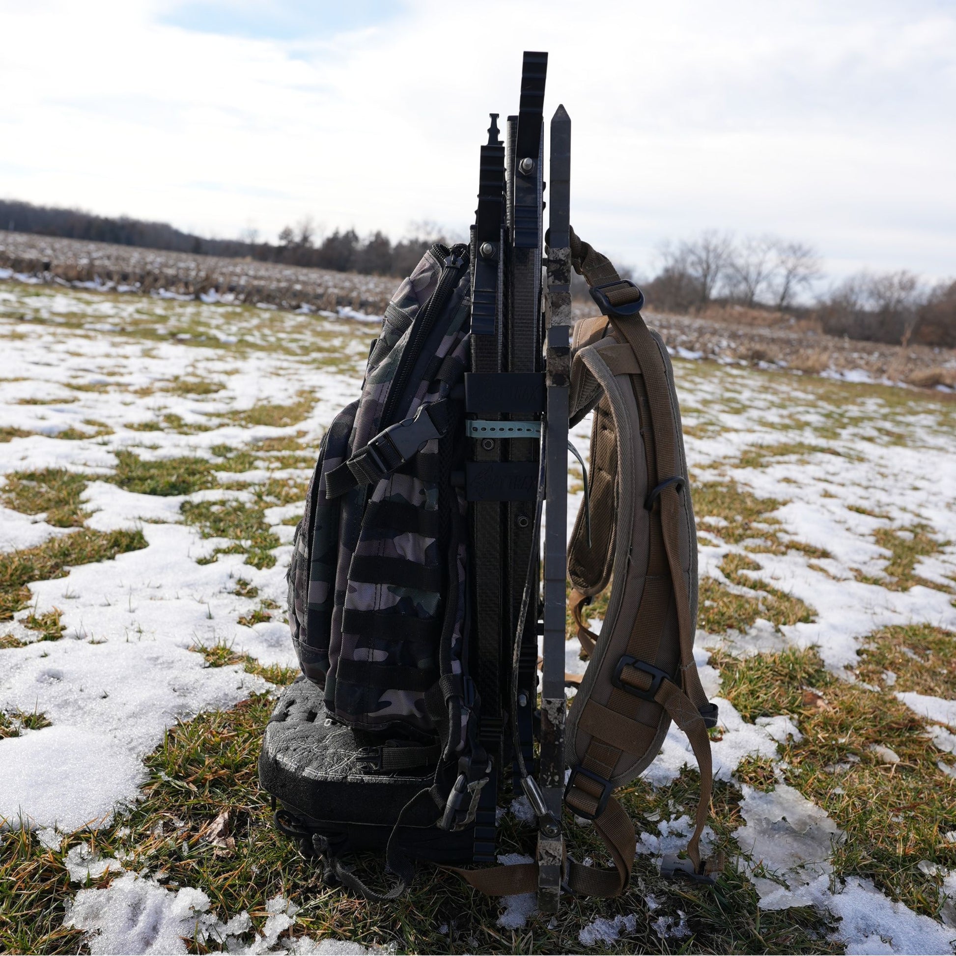 Cat Trax Commando climbing sticks pack conveniently to treestand and saddle platforms